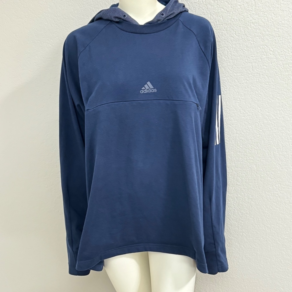 Adidas Navy Sweatshirt Hoodie - Picture 2 of 12